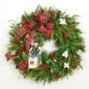 Sledding Snowman Christmas Wreath