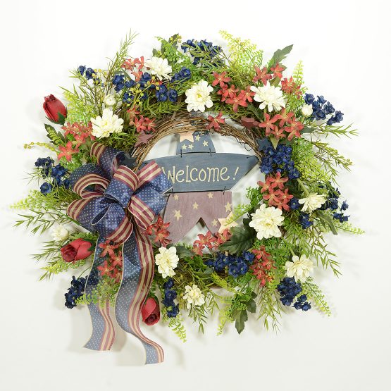 Patriotic Stars and Stripes Summer Wreath Patriotic Stars and Stripes Summer Wreath