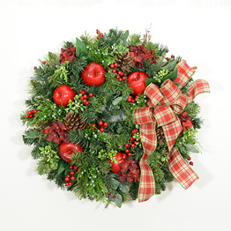 Plaid Tidings Christmas Wreath