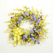 Lilacs and Forsythia Spring Wreath