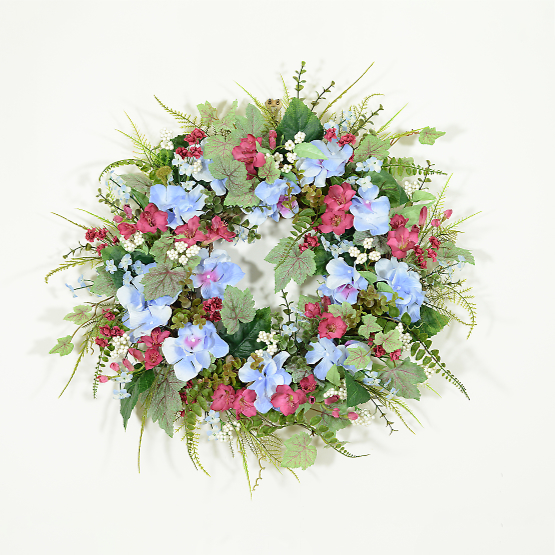 Vintage Romantic Hydrangea Wreath