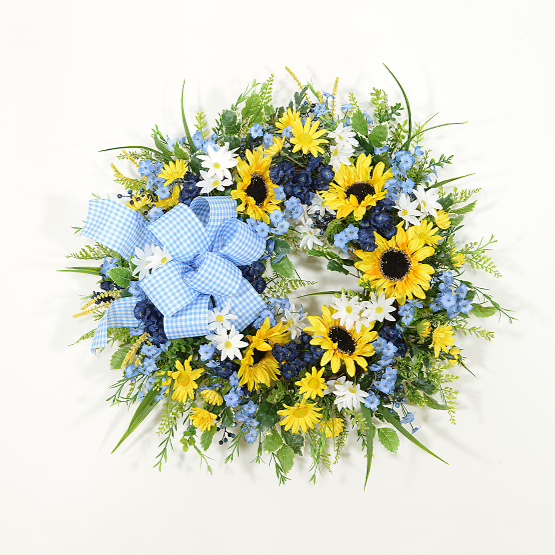 Sunflowers and Daisies Summer Wreath