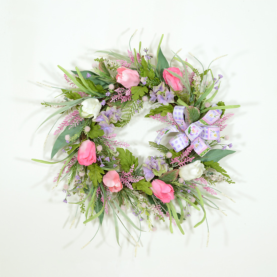 Tulips and Wildflowers Spring Wreath