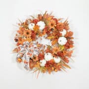 White Pumpkins Autumn Wreath