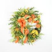 Flower Garden Bumble Bee Wreath